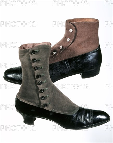 Man and Woman's Boots. Britain, early 20th century