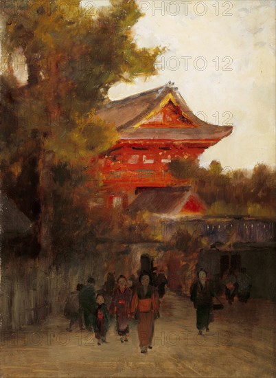 East, Scène au Japon et temple rouge