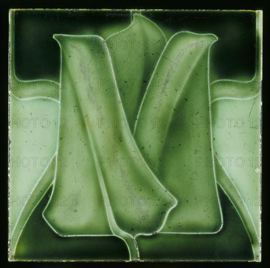 Tile, designed by C.F.A.Voysey, made by Pilkington. Clifton Junction, England, 19th century