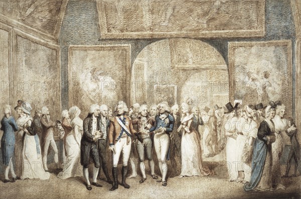 The Interior of The Shakespeare Gallery, by Francis Wheatley. England, 1790