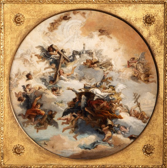 St Leo in Glory, by Domenico Tiepolo. Italy, late 18th century