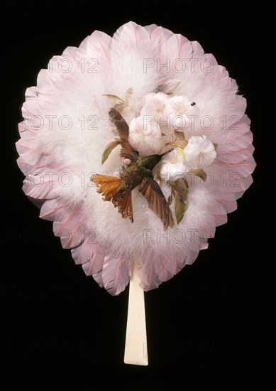 Circular feather fan. Brazil, 1880-1900