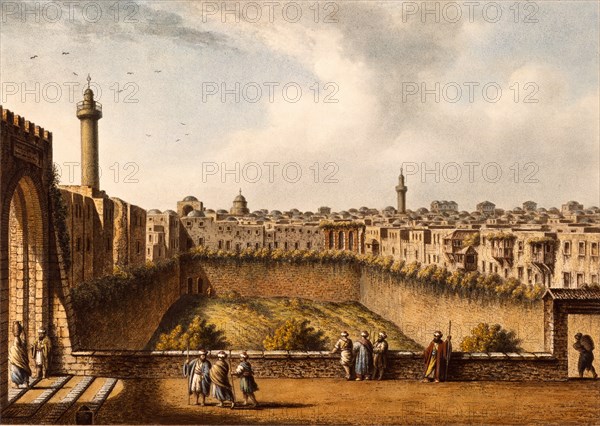 Pool of Bethesda, by Luigi Mayer. Jerusalem, 18th century