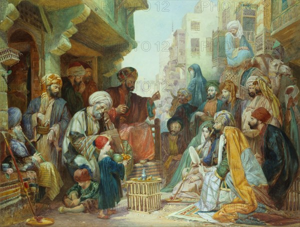 A Cairo Bazaar, by John Frederick Lewis. England, 19th century
