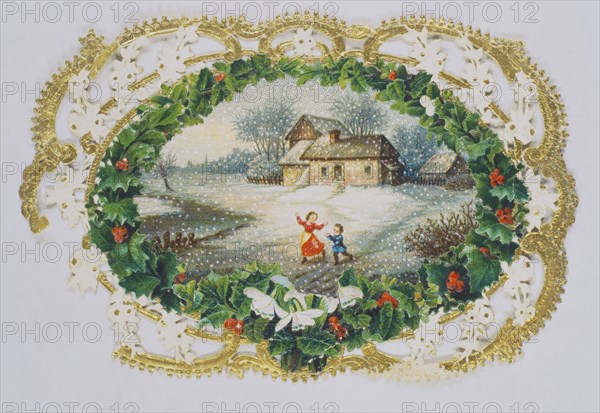 Victorian Christmas Card. England, 19th century