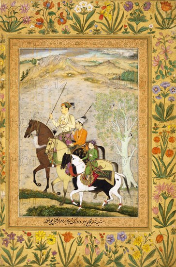 The three younger sons of Shah Jahan, by Balchand. India, early 17th century