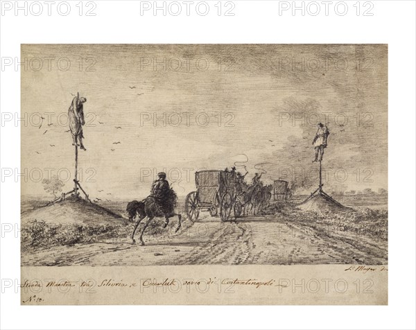 Road between Silivria and Ciarluk, Road to Constantinople, by Luigi Mayer