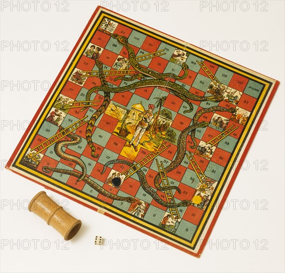 Snakes and Ladders Board. England, c.1920