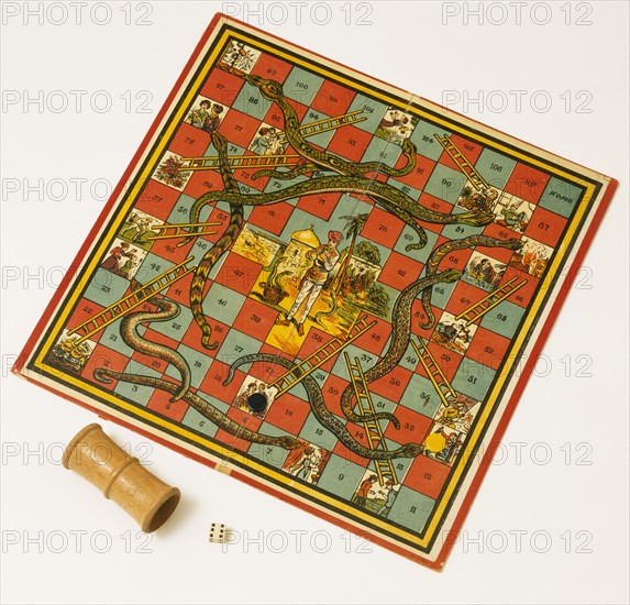 Snakes and Ladders Board. England, c.1920