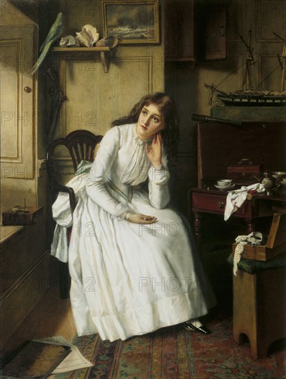 Florence Dombey in Captain Cuttle's Parlour, by William Maw Egley. England, 1888