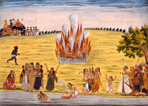 Sati ceremony. India, early 19th century