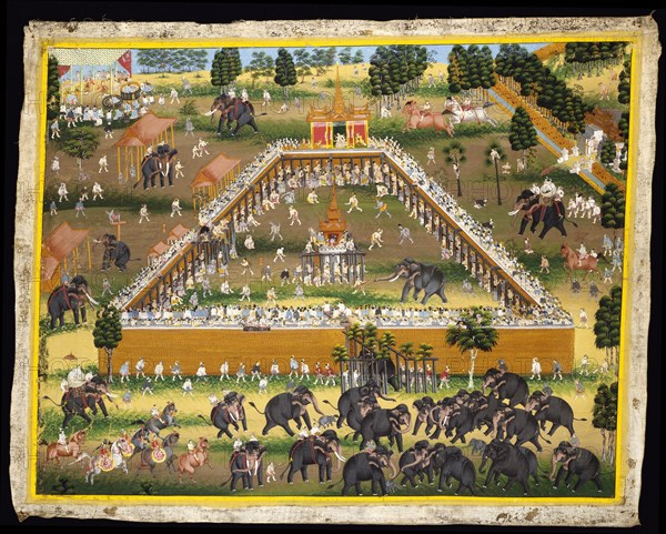 Elephant Taming. Burma, late 19th century