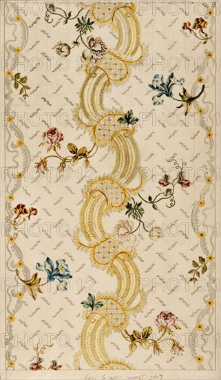 Design for woven silk, by Anna Maria Garthwaite. London, England, mid-18th century