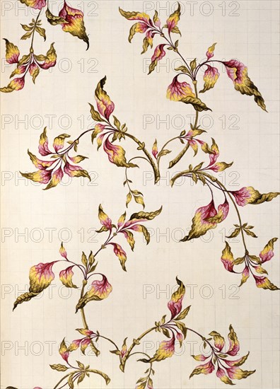 Design for woven silk, by Anna Maria Garthwaite. London, England, mid-18th century