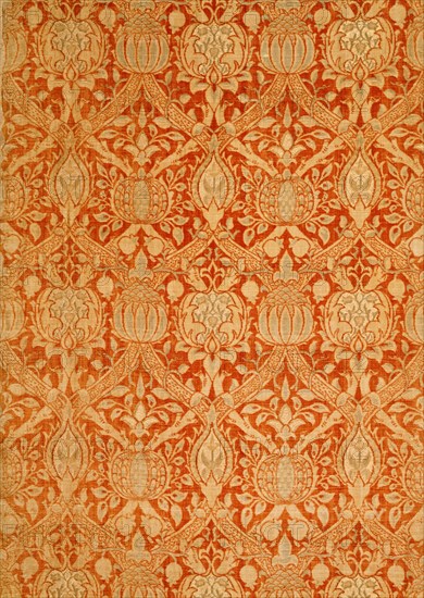 Granada furnishing fabric, by William Morris. London, England, 1884