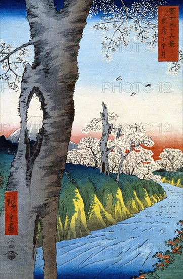 Koganei in Musashi Province, by Utagawa Hiroshige. Japan, 19th century