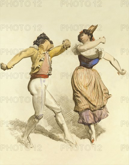 A Spanish Dance, by Thomas Miles Richardson. England, 19th century