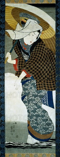 A Beauty and a SNwman, by Utagawa Kuniyoshi. Japan, 19th century