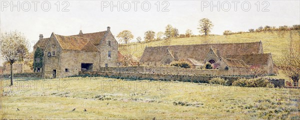 Tithe Barn, Bradford-on-Avon, by George Price Boyce. Bradford-on-Avon, England, late 19th century