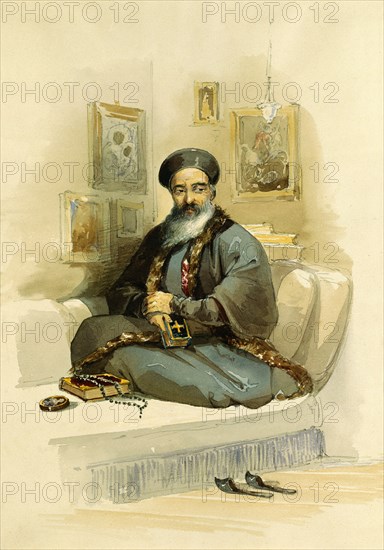 A Greek Priest, by Count Amadeo Preziosi. Greece, 19th century