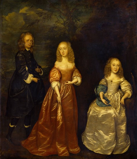 Elizabeth Dysart with her Husband and Sister, by Joan Carlile. England, 17th century