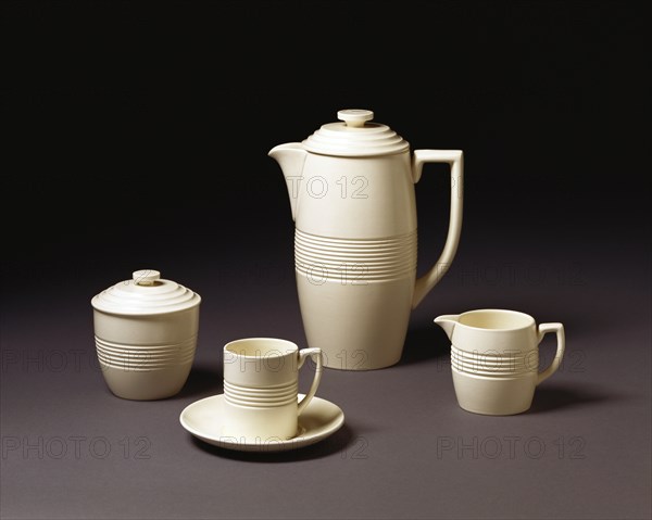 Coffee set, by Keith Murray. Stoke-on-Trent, England, 1933