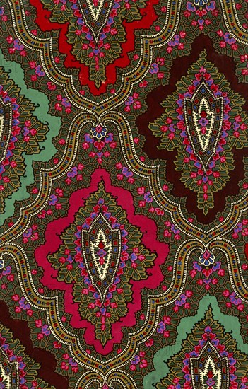 Design for printed shawl fabric, by George Charles Haite. England, 19th century