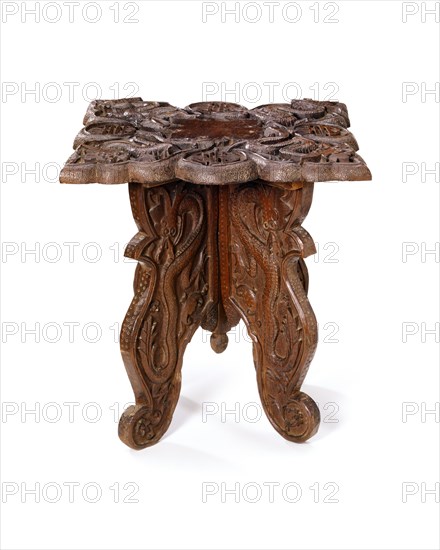 Folding table. Srinagar, Kashmir, India, early 20th century