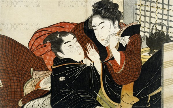 Lovers, by Kitagawa Utamaro. Japan, 18th century