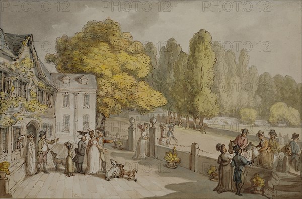 A House, Formerly Called The Green, Richmond, by Thomas Rowlandson. England, early 19th century
