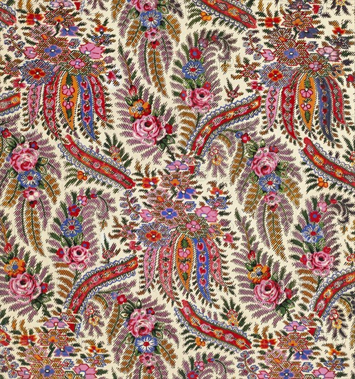 Design for printed shawl fabric, by George Charles Haite. England, 19th century