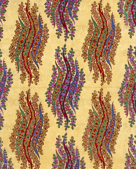 Design for printed shawl fabric, by George Haite. England, 19th century