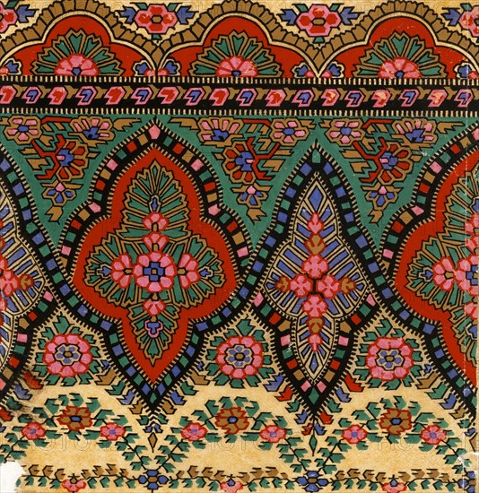 Design for printed shawl fabric, by George Haite. England, 19th century