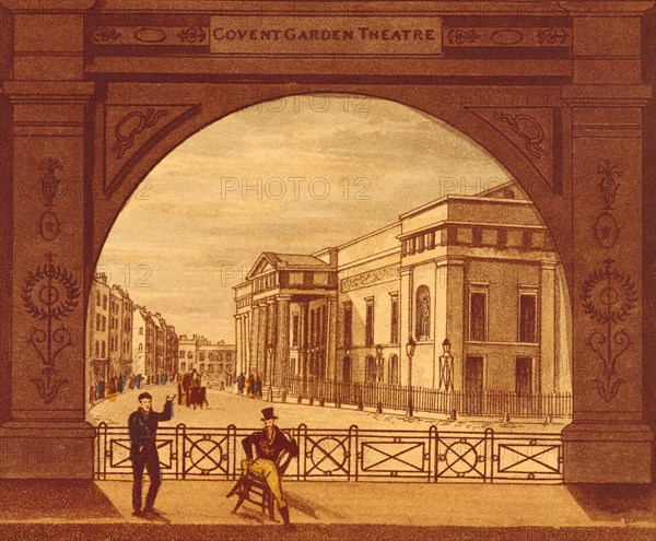 Covent Garden Theatre Exterior. England, 1820