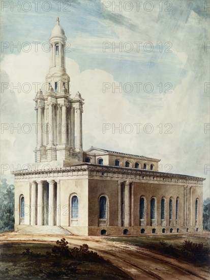 Marylebone Church, by Joseph Michael Gandy. England, 18th-19th century