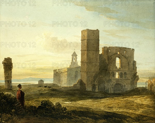 Holy Island, by John Varley. England, 19th century