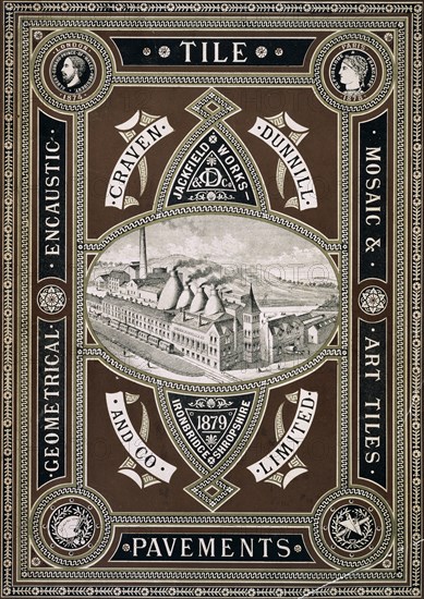 Catalogue cover of Tile Pavements, by Craven, Dunnill & Co. Leicester, England, 1879