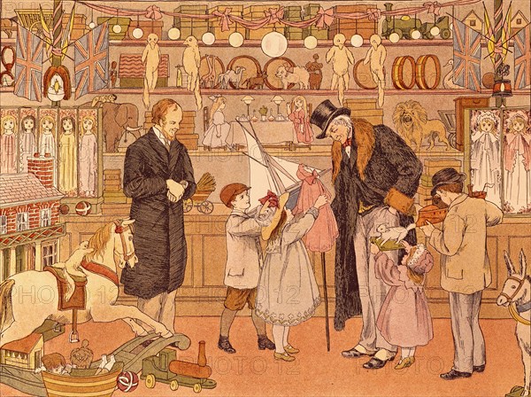 Toy Shop, illustration by Francis D. Bedford. England, 1899