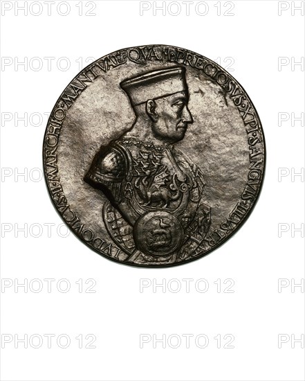 Medal depicting Lodovico III Gonzago, by Bartolommeo Melioli. Italy, 1475