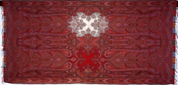 Shawl with Paisley design. Scotland, mid-19th century