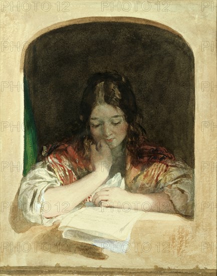Girl Reading at a Window, by Charles Brocky. Hungary, 19th century