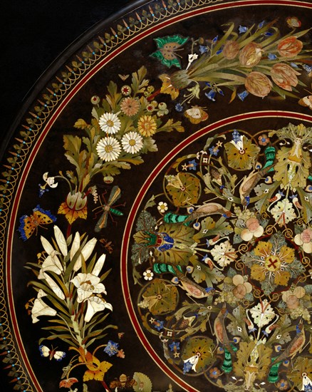 Tabletop, detail, by J.Randall. Derbyshire, England, 19th century