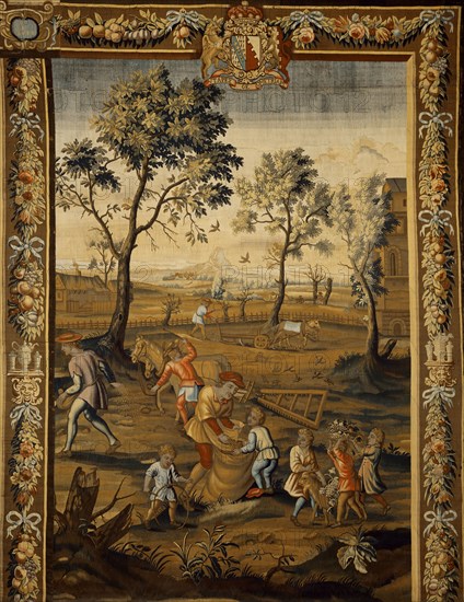 Sowing, one of a set of tapestries illustrating The Seasons, by ex-Mortlake weavers. England, 17th-18th century