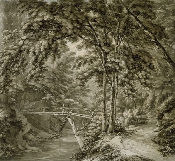 The river Teme at Downtown, Herefordshire, by Thomas Hearne. England, 18th century