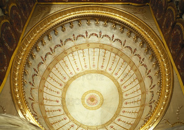 The State Bed, detail of the dome, by Robert Adam. London, England late 18th century