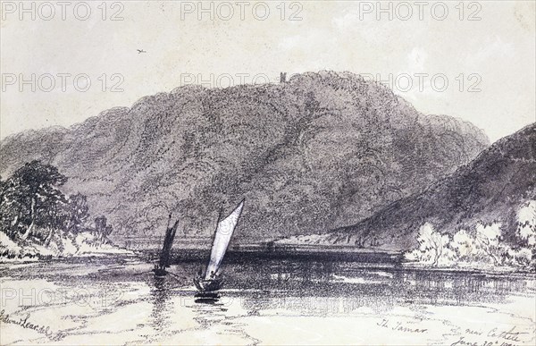 The Tamar near Cothele, by Edward Lear. England, 19th century