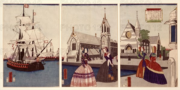 A Port in The United States. Japan, 19th century
