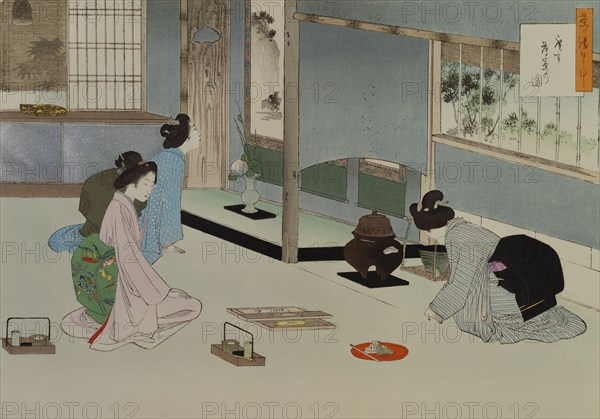 Tea Ceremony, by MizuN Toshikata. Japan, 19th-20th century
