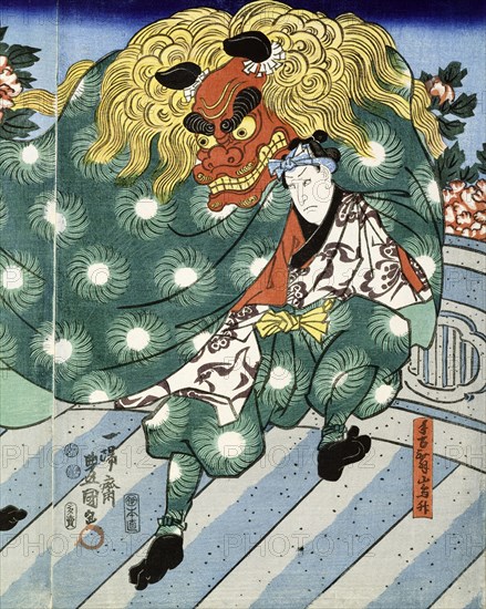 The Shishi-mai Dance, by Utagawa Kunisada. Japan, 1851