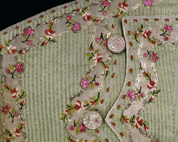 Waistcoat, detail. England, late 18th century